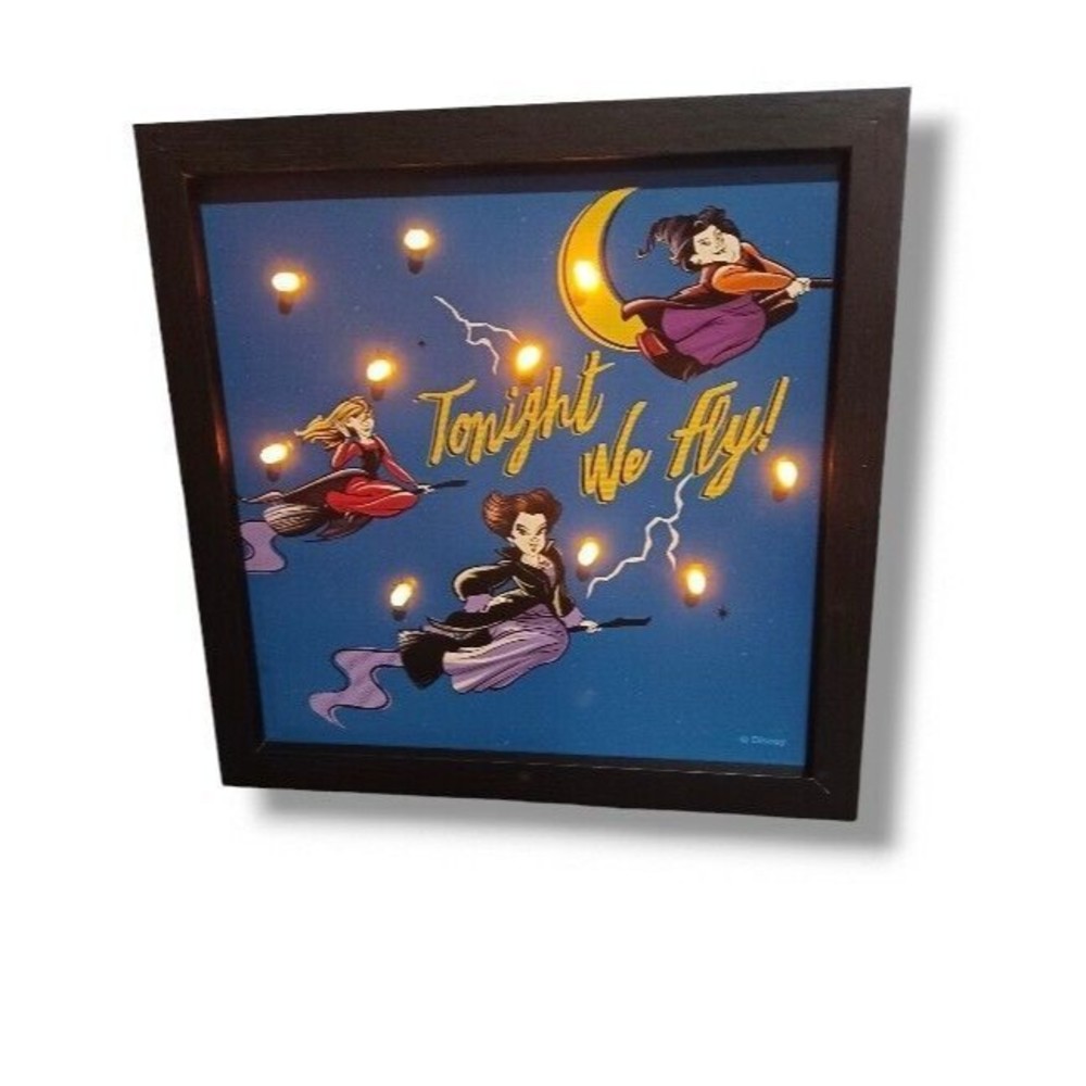 Disney Hocus Pocus Light Up Sanderson Sisters Witches 9x9 Frame Wall Art NEW